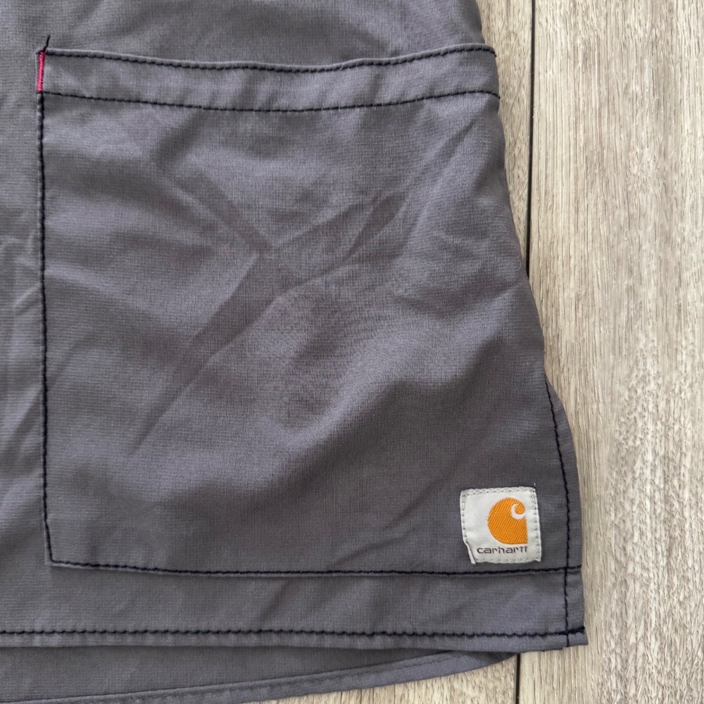 Carhartt Force Women's Gray Modern Fit Scrub Top V Neck Short Sleeve Size 2XL - Picture 5 of 8